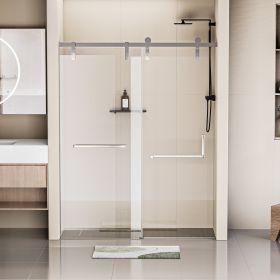 48 in. W x 76 in. H Frameless Soft-closing Shower Door, Single Sliding Shower Door