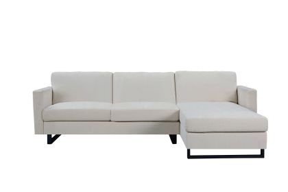 SOFA The best choice products upholstered sectional sofa for families, apartments, dormitories, award rooms, compact space with chaise longue, 3 seats