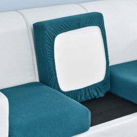 Pure color stretch all-inclusive sofa cover (Option: Emerald green-S)
