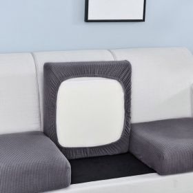 Pure color stretch all-inclusive sofa cover (Option: Dark Grey-M)