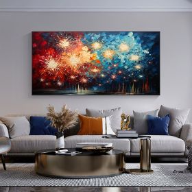 Handmade Oil Painting Large Original Firework Oil Painting on Canvas Abstract Color Painting Custom Textured Wall Art Bedroom Wall Decor Custom Painti (Style: 1, size: 40x80cm)