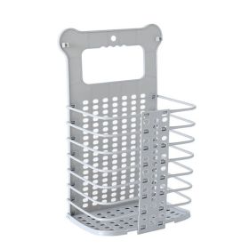 Foldable Laundry Basket Bathroom Wall Hanging Storage Basket (Color: Gray, size: small)