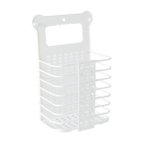Foldable Laundry Basket Bathroom Wall Hanging Storage Basket (Color: White, size: small)