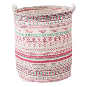 Household Fabric Dirty Basket Folding Toy Clothes Storage Basket Laundry Basket (Color: Pink)