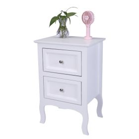 Country Style Two-Tier Night Table Large Size White (Color: As shown in the figure)